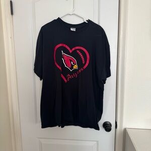 Gildan Arizona Cardinals Black and Red Heart Tee